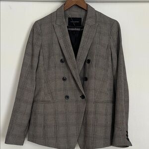 Banana Republic Plaid Double-Breasted Blazer